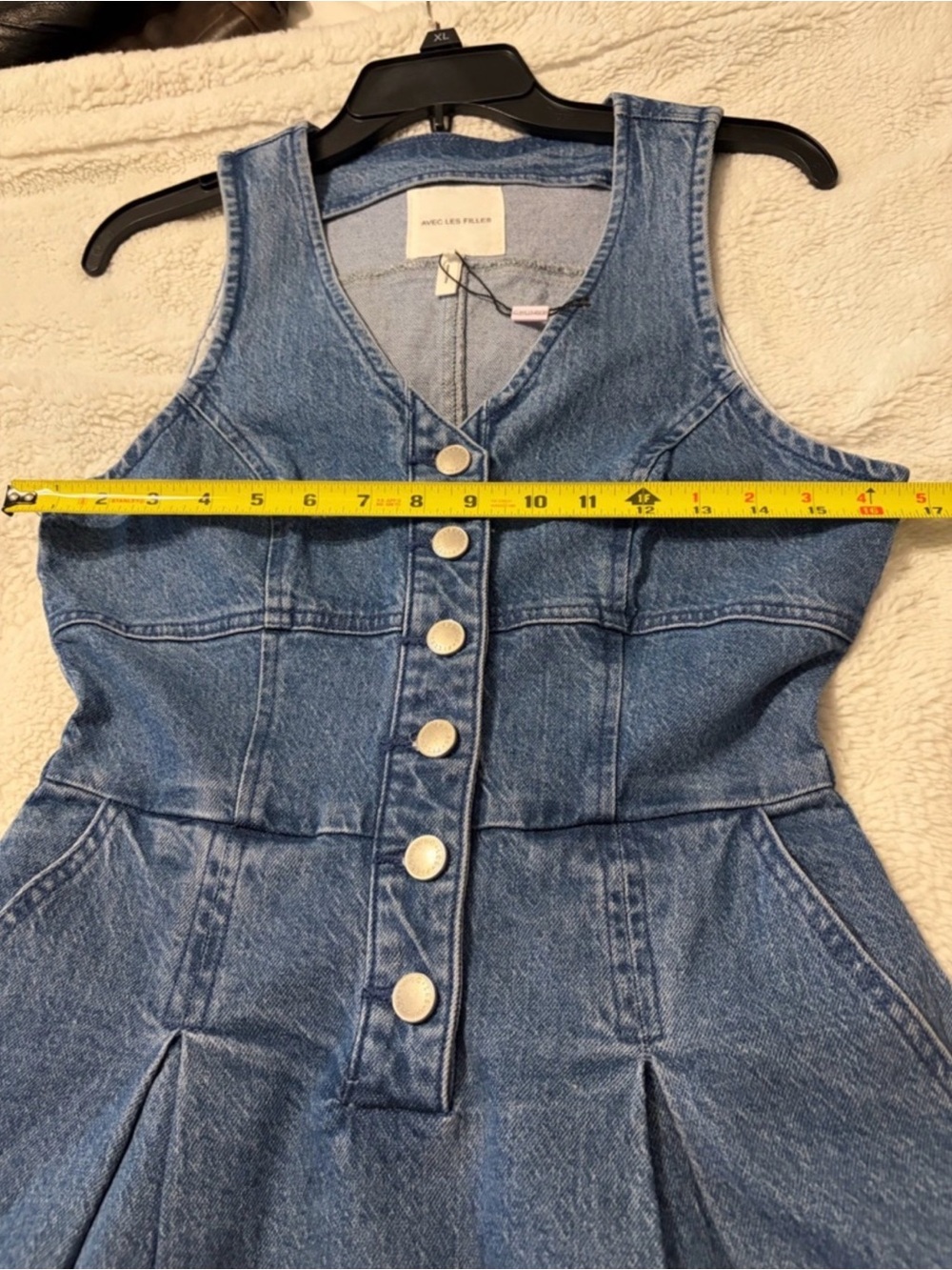 Avec Les Filles Blue Denim Button-Front Dress Size 4 - Picture 4 of 6